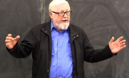 Bill in October 2013 at 50 years of FWL's Funtorial Semantics of Algebraic Theories conference at Union College, Schenectady. Still from video by Michael Wright of the Archive Trust