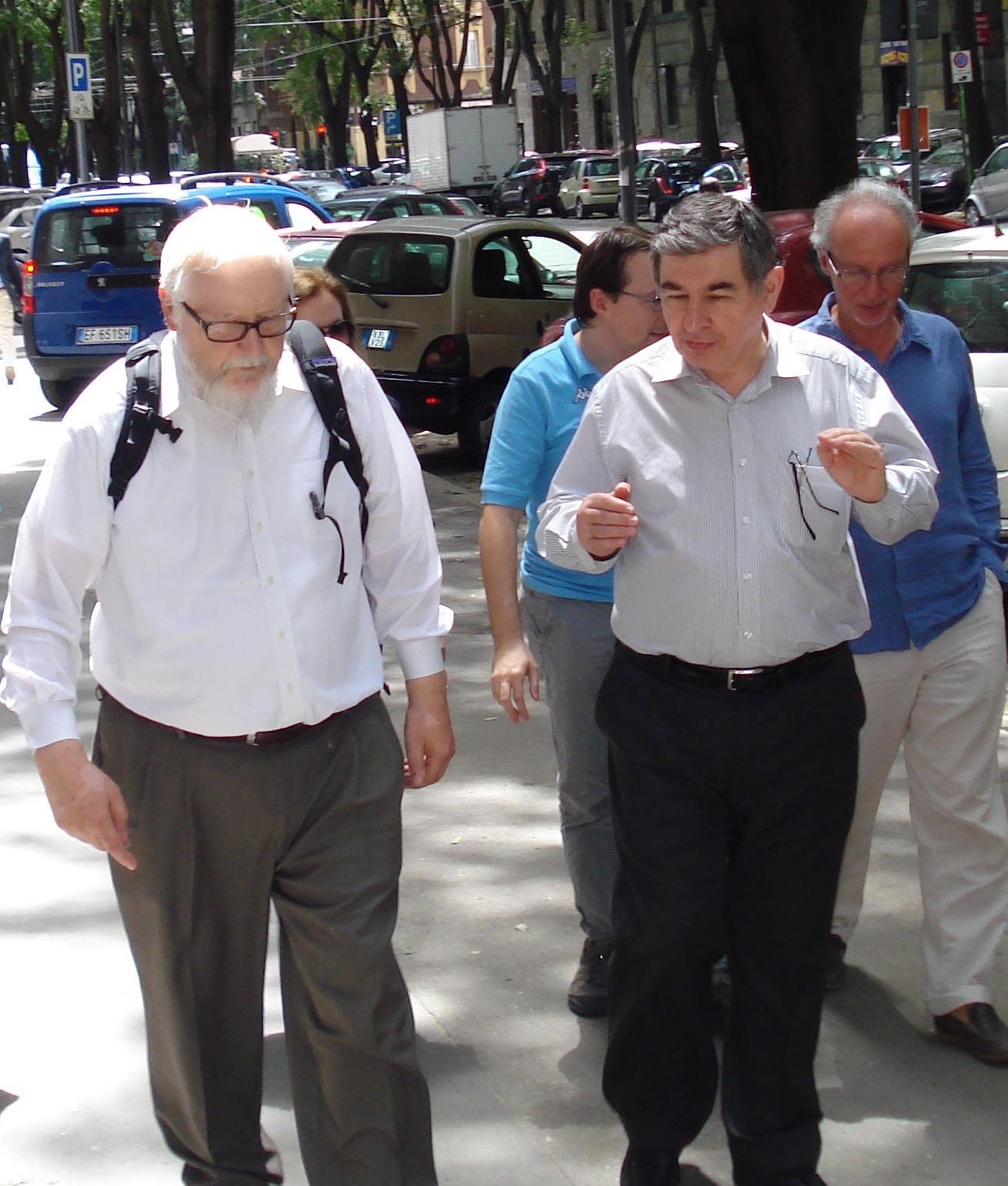 Bill, George Janilidze, Francis Borceaux and others in 2013, during memorial conference for Aurelio Carboni, Milan 