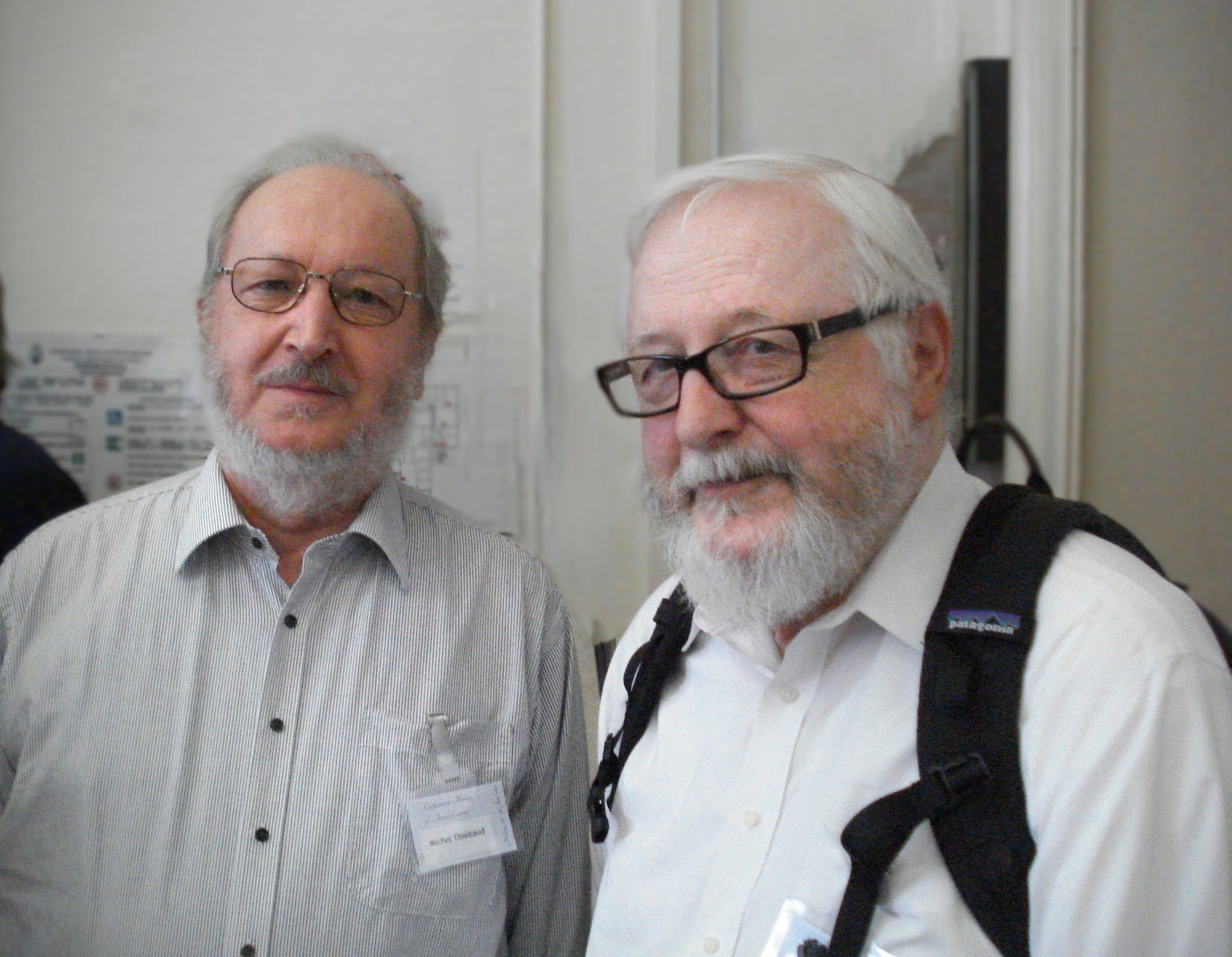 Michel Thiébaud and Bill in 2013 at the memorial conference for Aurelio Carboni.