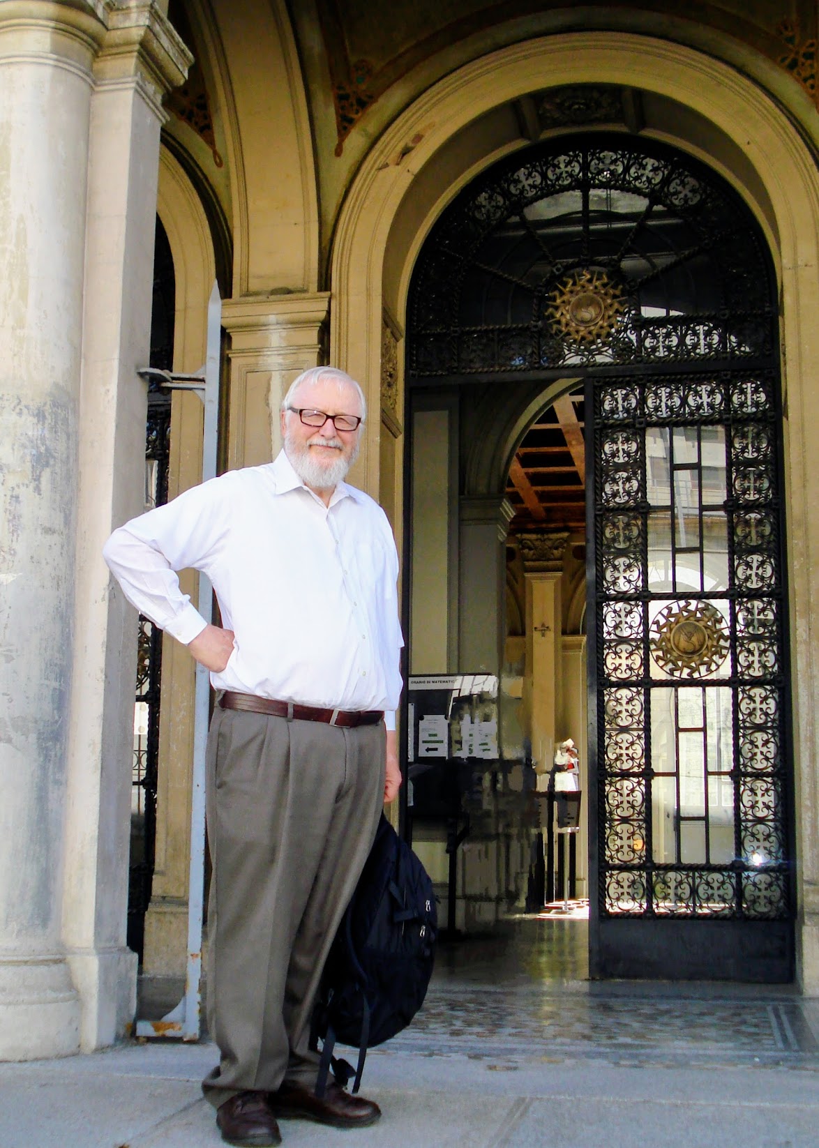 Bill at University of Milan math department. Known as "Via Saldini". 2013 