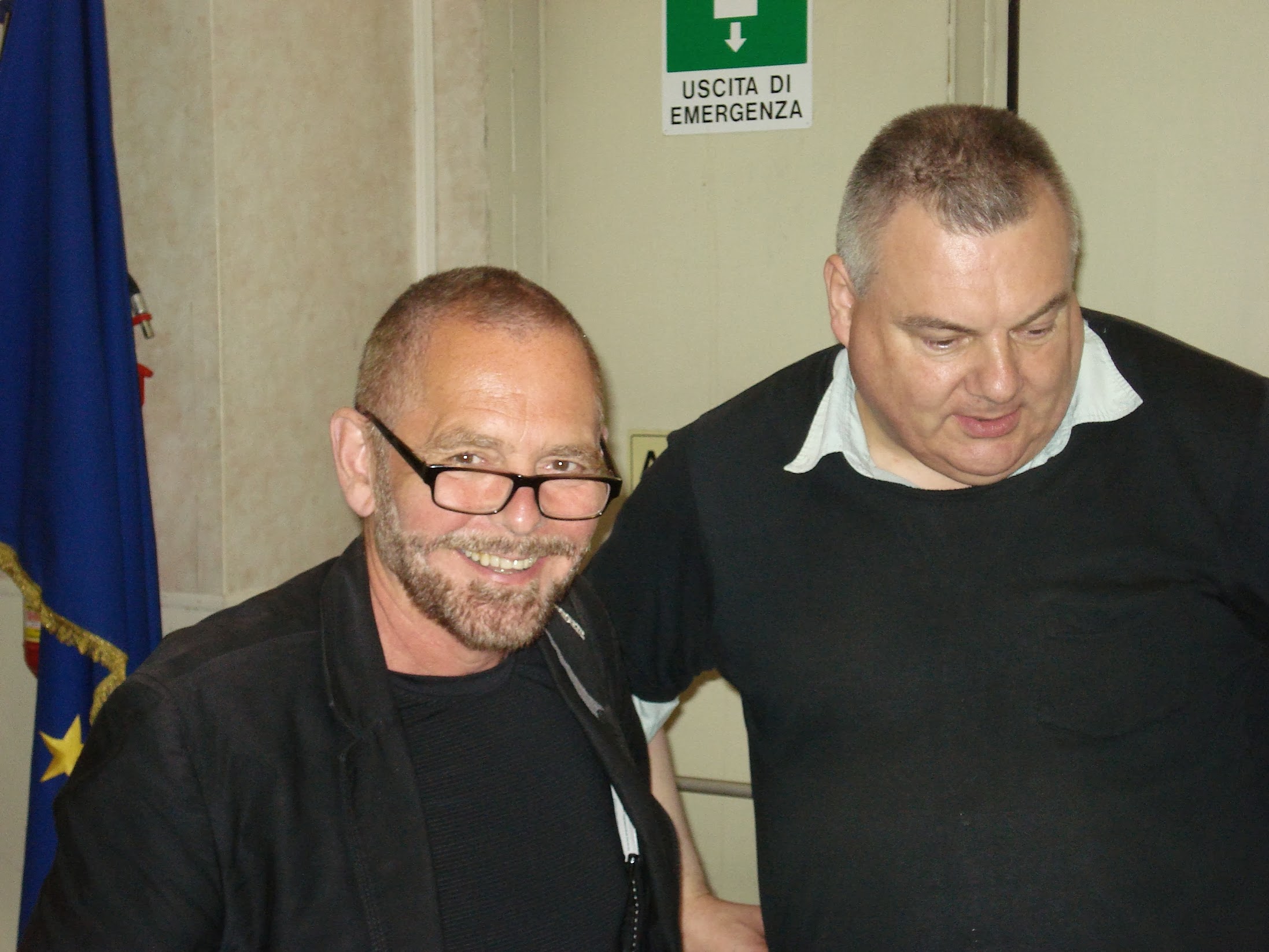 Richard Wood and Michael Wright 2013 at University of Milan Mathematics Department, known as "VIa Saldini". at the memorial conference for Aurelio Carboni. 